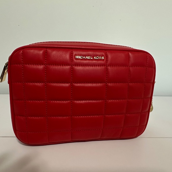 MICHAEL MICHAEL KORS Jet Set Medium Quilted Leather Crossbody Bag, Red - Picture 3 of 13